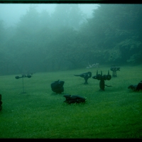 Morgan Bulkeley'swork, Sculpture Field in Fog